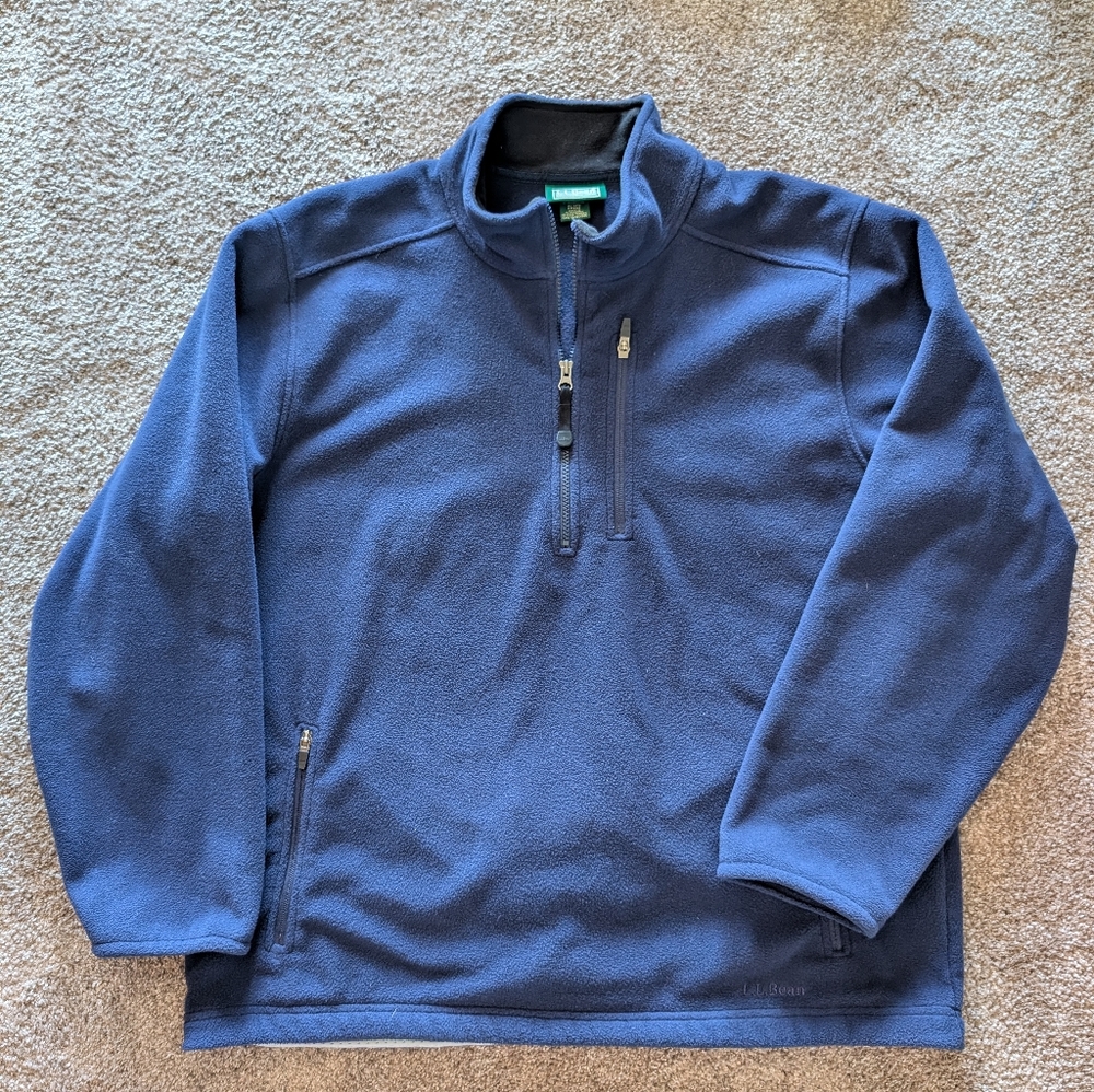 L.L. Bean Navy Fleece Jacket Sz XL